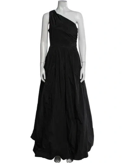 Pre-owned Donna Karan One-shoulder Long Dress In Black