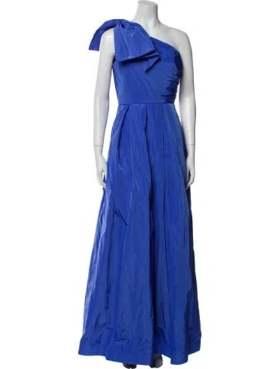 Pre-owned Donna Karan One-shoulder Long Dress In Blue