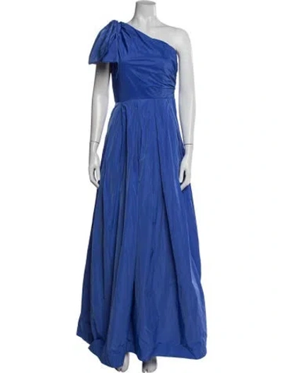 Pre-owned Donna Karan One-shoulder Long Dress In Blue