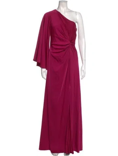 Pre-owned Donna Karan One-shoulder Long Dress In Pink