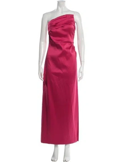 Pre-owned Donna Karan One-shoulder Long Dress In Pink