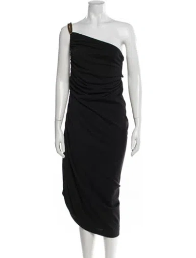 Pre-owned Donna Karan One-shoulder Midi Length Dress W/ Tags In Blue