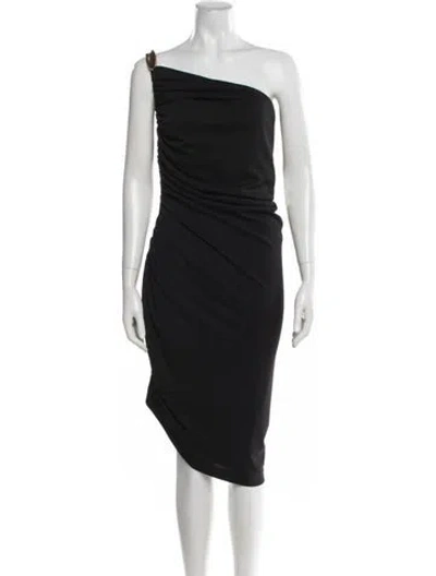 Pre-owned Donna Karan One-shoulder Midi Length Dress W/ Tags In Blue
