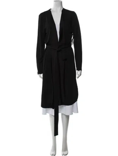 Pre-owned Donna Karan Open Front Long Dress W/ Tags In Black
