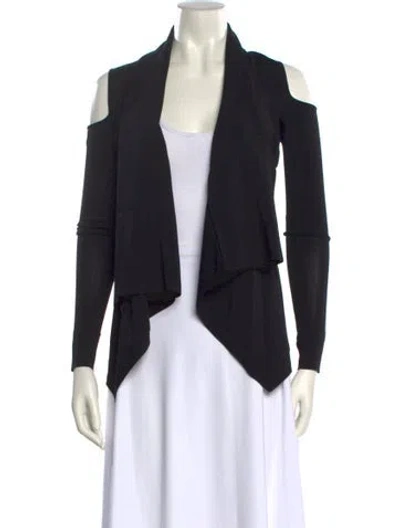 Pre-owned Donna Karan Open Front Sweater In Black