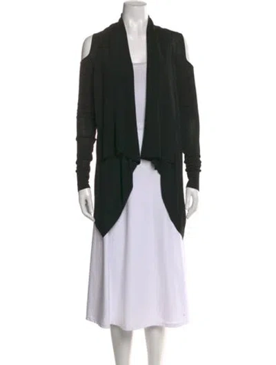 Pre-owned Donna Karan Open Front Sweater In Black