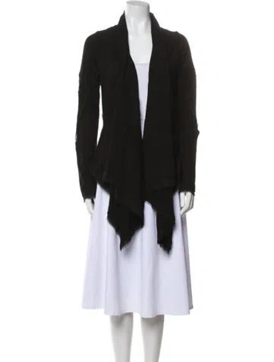 Pre-owned Donna Karan Open Front Sweater In Black