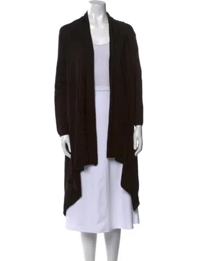 Pre-owned Donna Karan Open Front Sweater In Black