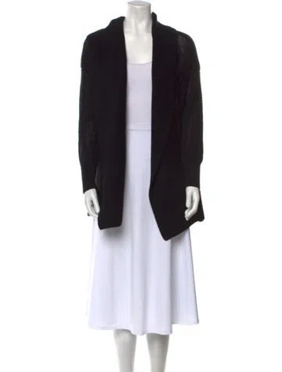 Pre-owned Donna Karan Open Front Sweater In Black