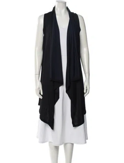 Pre-owned Donna Karan Open Front Sweater In Black