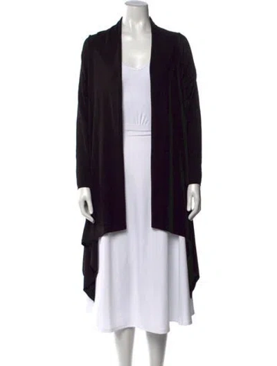 Pre-owned Donna Karan Open Front Sweater In Black