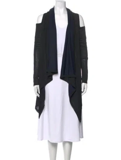 Pre-owned Donna Karan Open Front Sweater In Black