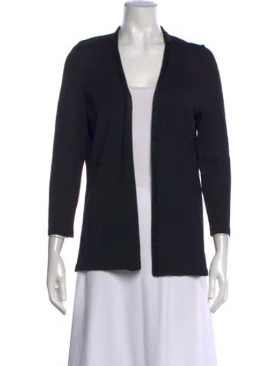 Pre-owned Donna Karan Open Front Sweater In Black