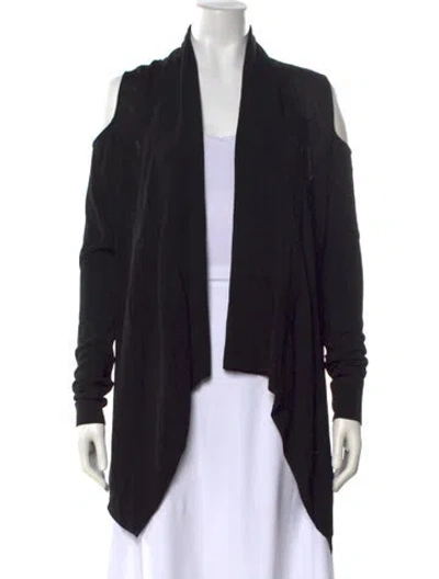 Pre-owned Donna Karan Open Front Sweater In Black