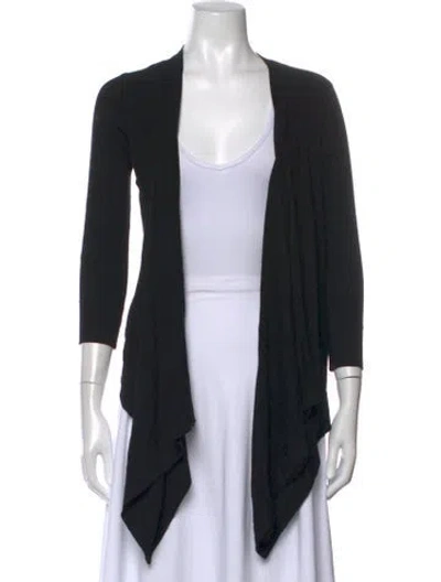 Pre-owned Donna Karan Open Front Sweater In Black