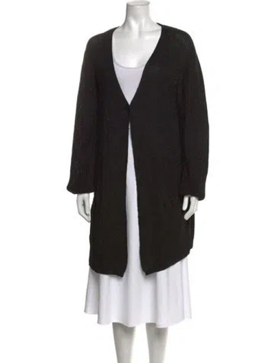 Pre-owned Donna Karan Open Front Sweater In Black
