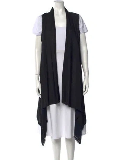 Pre-owned Donna Karan Open Front Sweater In Black