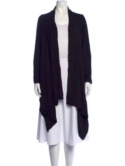 Pre-owned Donna Karan Open Front Sweater In Black