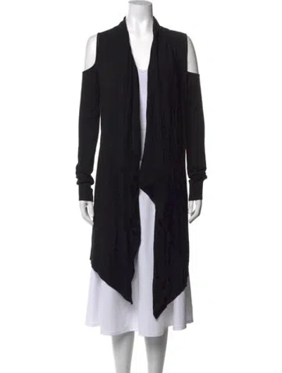 Pre-owned Donna Karan Open Front Sweater In Black