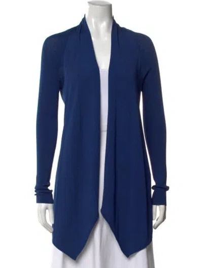Pre-owned Donna Karan Open Front Sweater In Blue