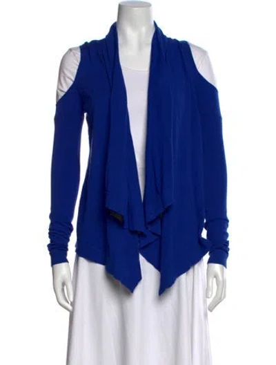 Pre-owned Donna Karan Open Front Sweater In Blue