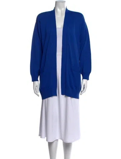 Pre-owned Donna Karan Open Front Sweater In Blue