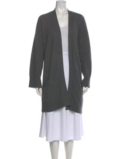 Pre-owned Donna Karan Open Front Sweater In Gray