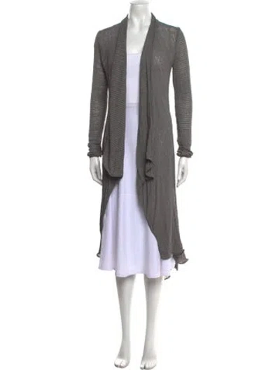 Pre-owned Donna Karan Open Front Sweater In Gray