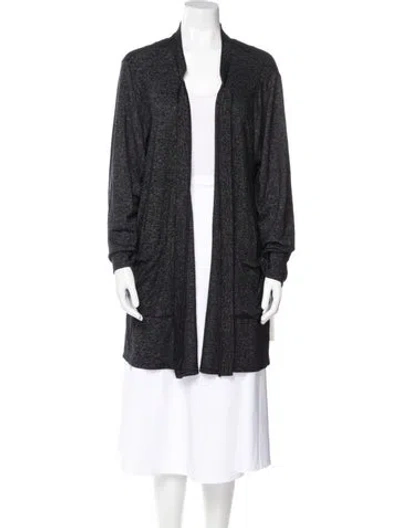 Pre-owned Donna Karan Open Front Sweater In Gray