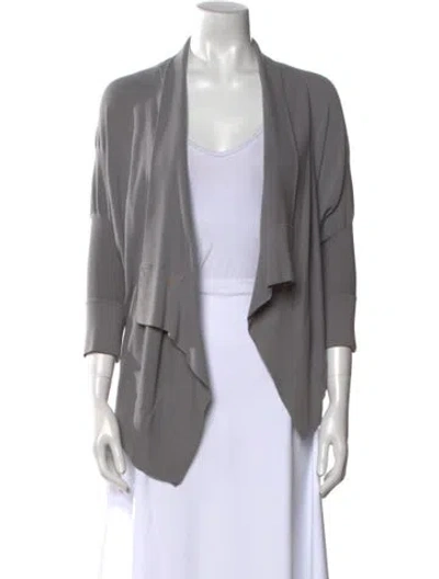 Pre-owned Donna Karan Open Front Sweater In Gray