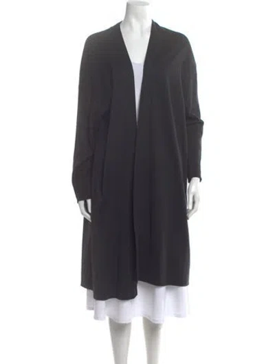 Pre-owned Donna Karan Open Front Sweater In Gray