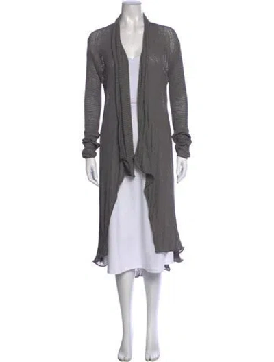 Pre-owned Donna Karan Open Front Sweater In Gray