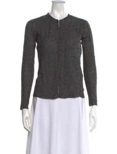 Pre-owned Donna Karan Open Front Sweater In Gray