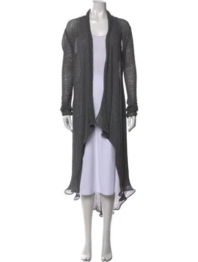 Pre-owned Donna Karan Open Front Sweater In Grey