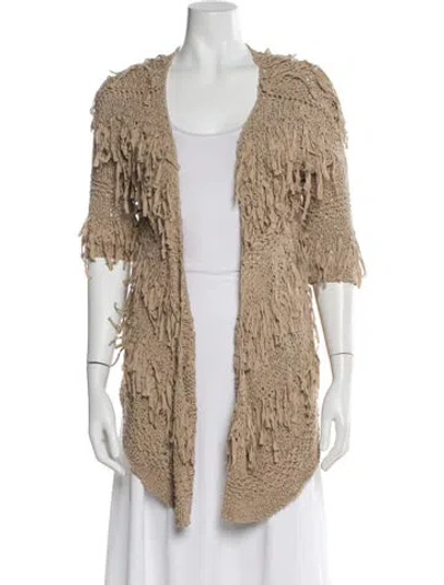 Pre-owned Donna Karan Open Front Sweater In Neutral