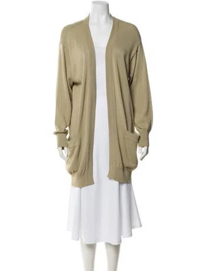 Pre-owned Donna Karan Open Front Sweater In Neutral