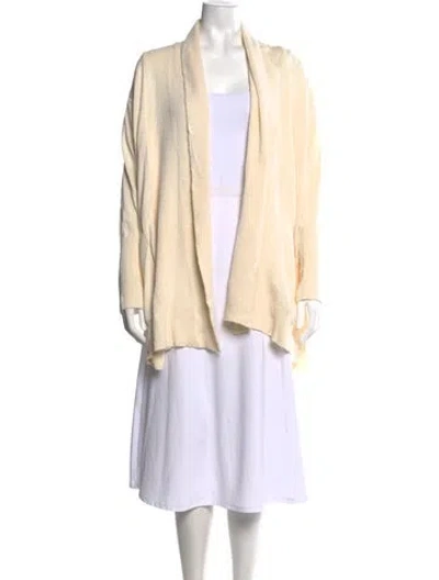 Pre-owned Donna Karan Open Front Sweater In Neutrals