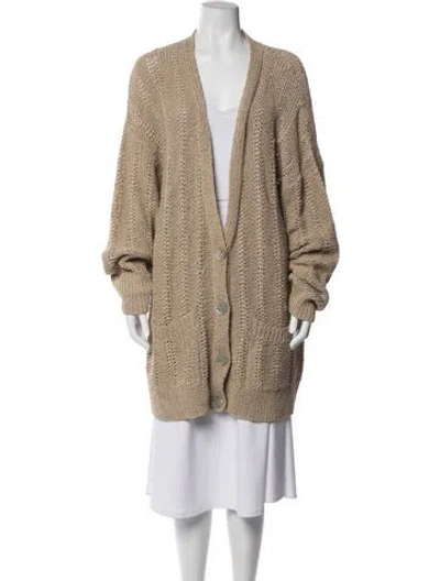 Pre-owned Donna Karan Open Front Sweater In Neutrals