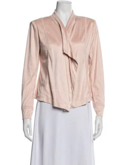 Pre-owned Donna Karan Open Front Sweater In Pink