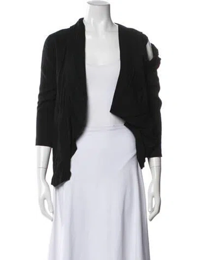 Pre-owned Donna Karan Open Front Three-quarter Sleeve Top W/ Tags In Black
