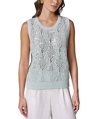 Donna Karan New York Open Stitch Sequin Sweater In Brown
