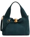Donna Karan Organza Suede Crossbody Bag In Green