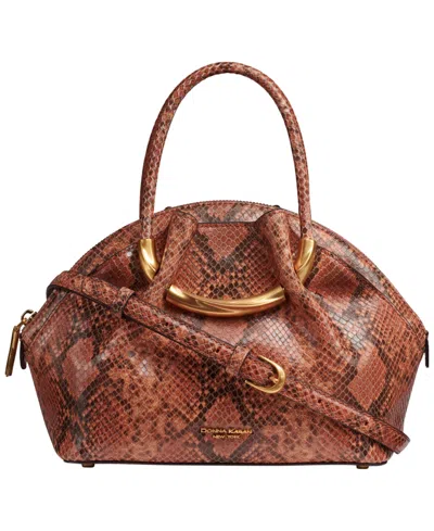 Donna Karan Oxford Medium Leather Satchel Bag In Orange