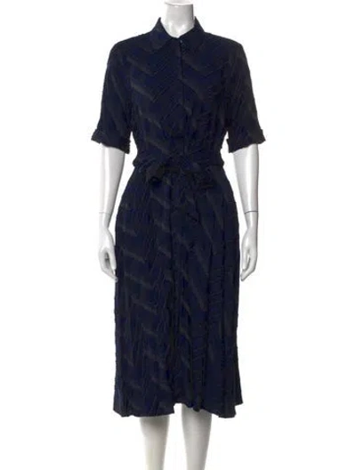 Pre-owned Donna Karan Patterned Midi Length Dress In Blue