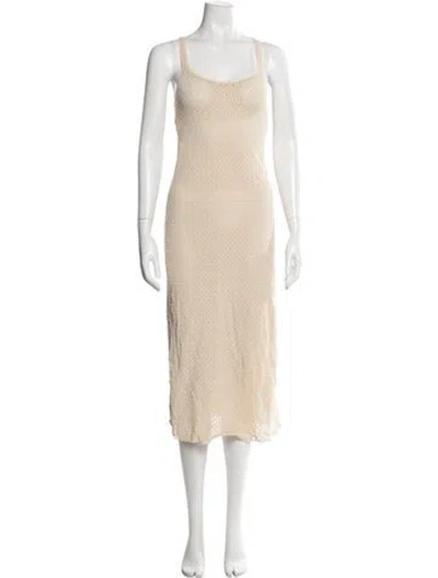 Pre-owned Donna Karan Patterned Midi Length Dress In Neutral