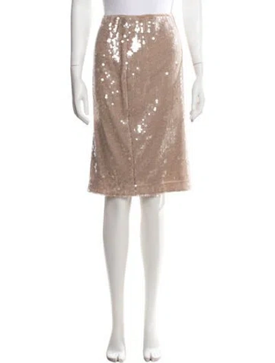 Pre-owned Donna Karan Patterned Midi Length Skirt In Neutrals