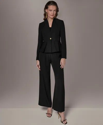 Donna Karan Petite Collarless Cropped Jacket In Black