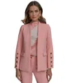 Donna Karan Petite Collarless One-button Long-sleeve Jacket