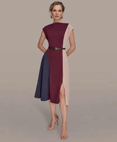 Donna Karan Petite Colorblock Midi Dress In Multi