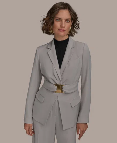 Donna Karan Petite Front-belted Blazer In Clay